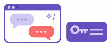 AIチャットの画面と契約を表すイラスト