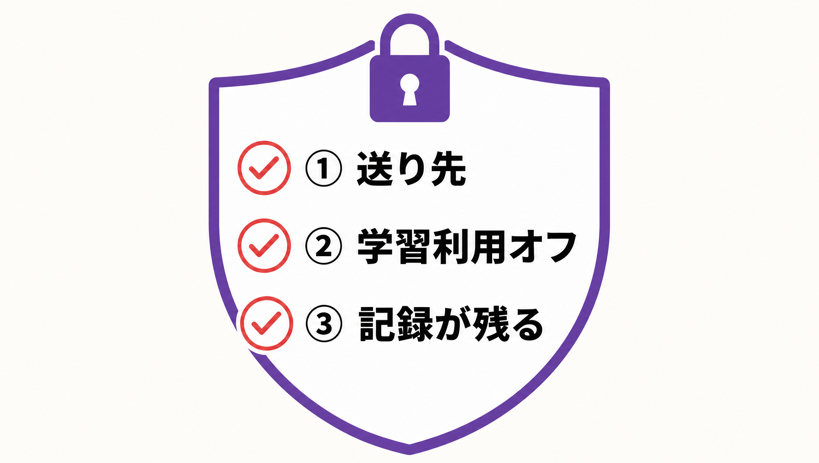 顧問先データを渡す前に決める3点|送り先・学習利用オフ・記録が残る